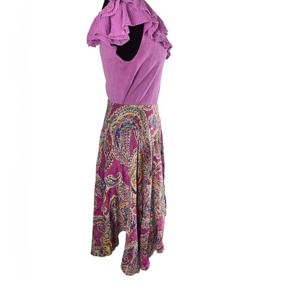 Lauren Ralph Lauren A-Line asymmetrical hem paisley print skirt - Picture 10 of 14